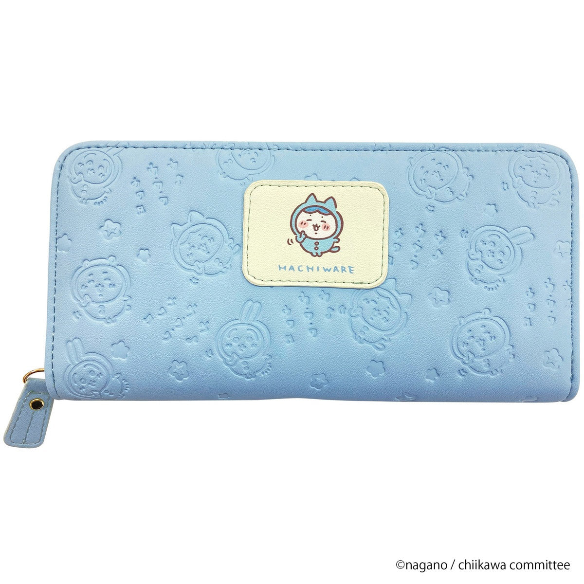 吉伊卡哇 印花徽章壓紋長錢包（小八貓） ちいかわ プリントワッペン型押し長財布（ハチワレ)