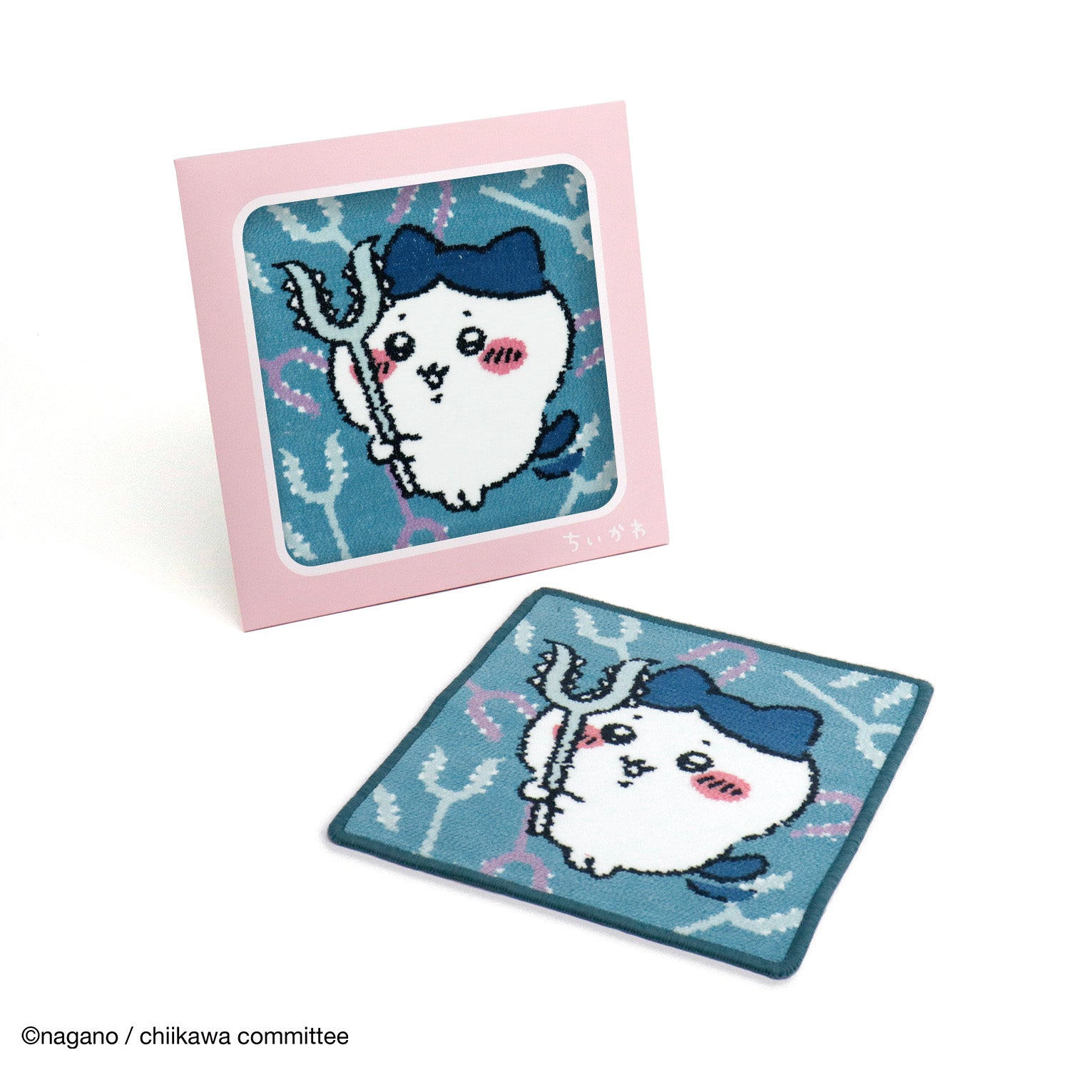 吉伊卡哇 絨毛織毛巾巾（防護藍色） ちいかわ シェニール織タオルハンカチ（さすまた ブルー）