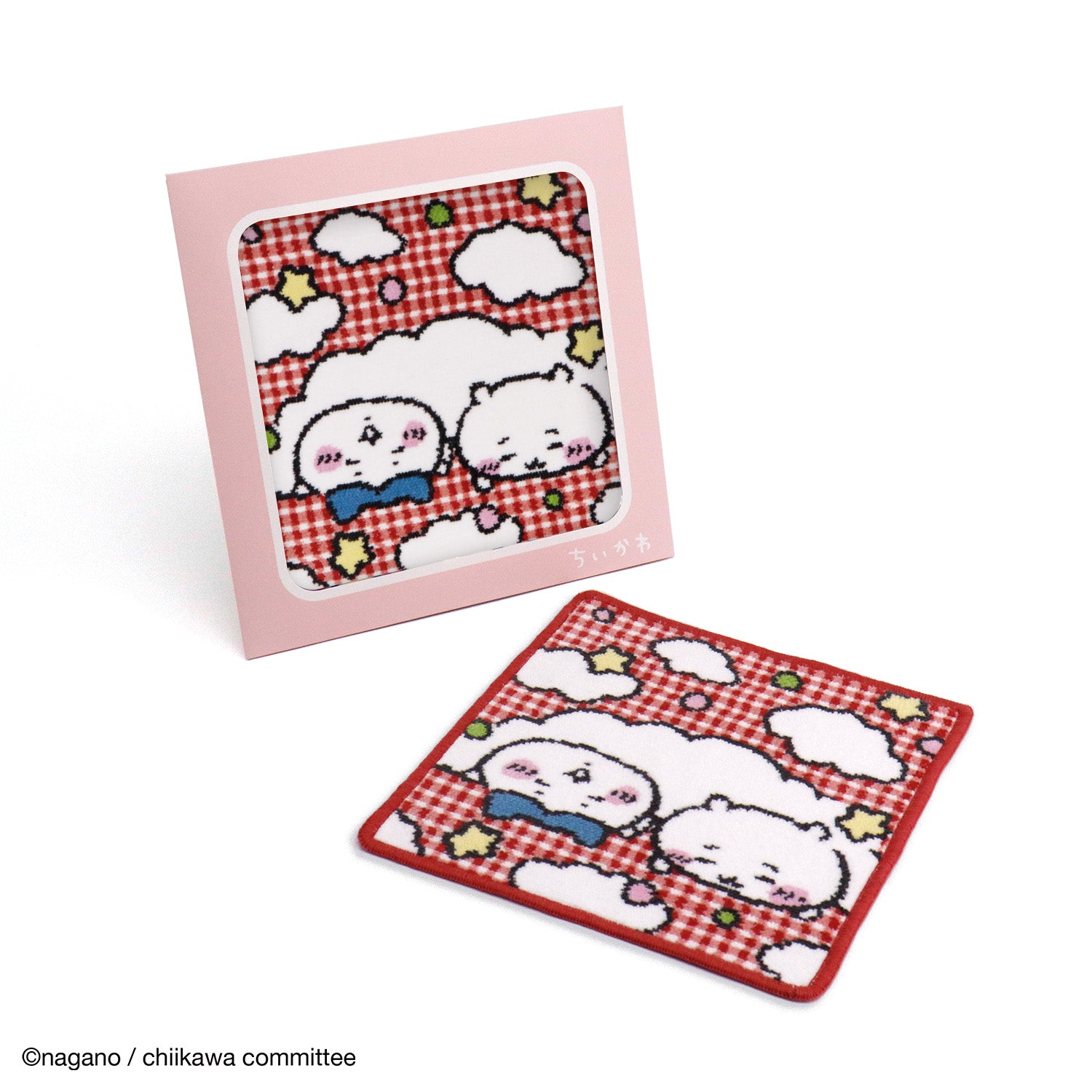 吉伊卡哇 絨毛織毛巾巾（滾滾 紅色） ちいかわ シェニール織タオルハンカチ（ごろん レッド）