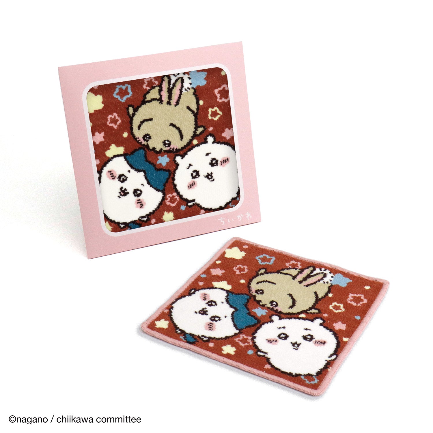 吉伊卡哇 絨毛織毛巾巾（閃亮粉紅） ちいかわ シェニール織タオルハンカチ（キラキラ ピンク）