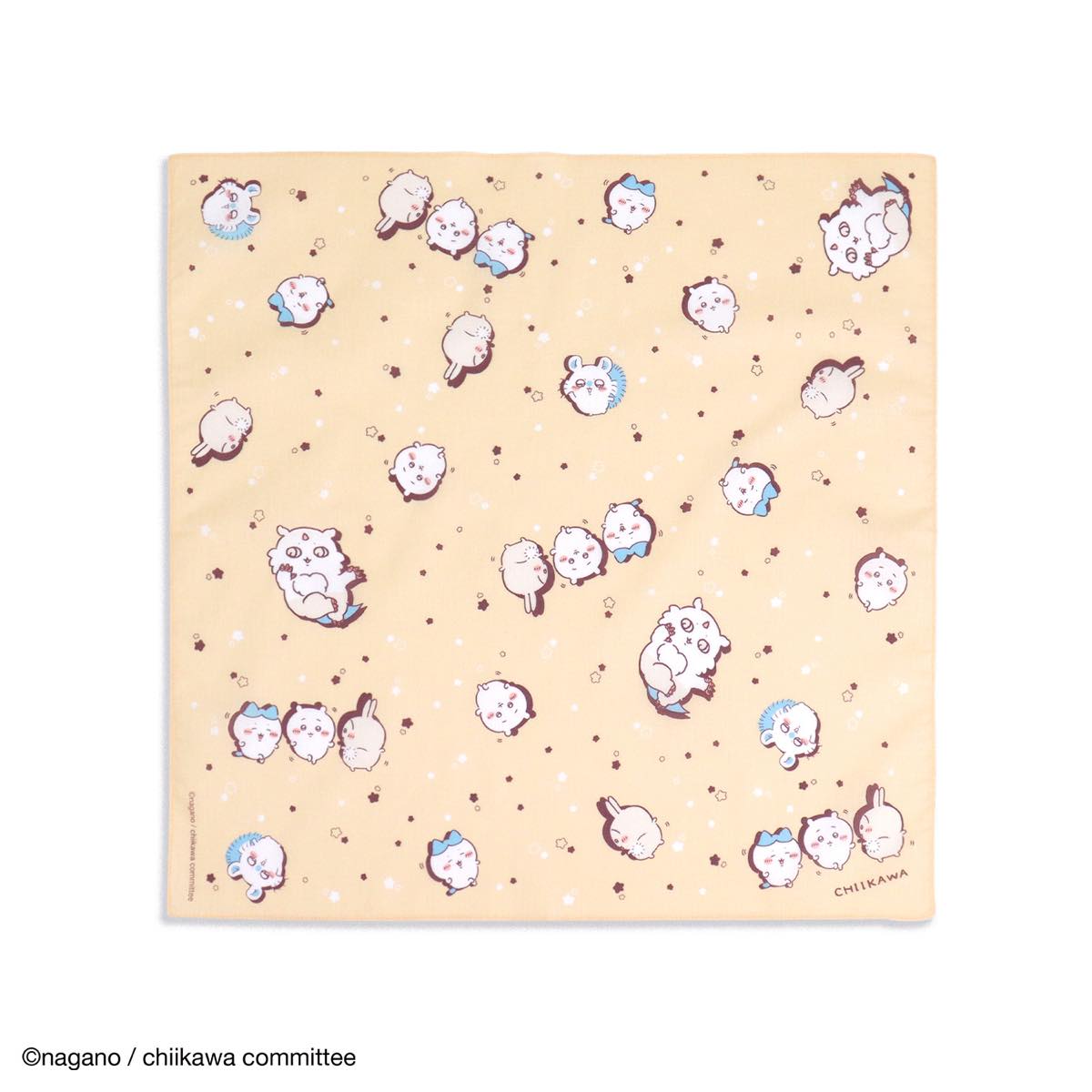 吉伊卡哇 手帕（散花 米色） ちいかわ ハンカチ（ちらし ベージュ）