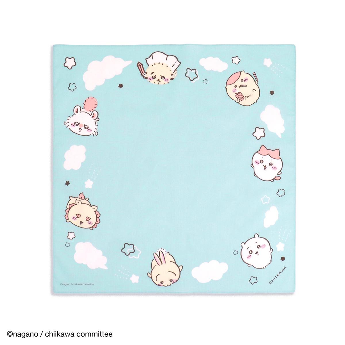 吉伊卡哇 手帕（天空 綠色） ちいかわ ハンカチ（そら グリーン）