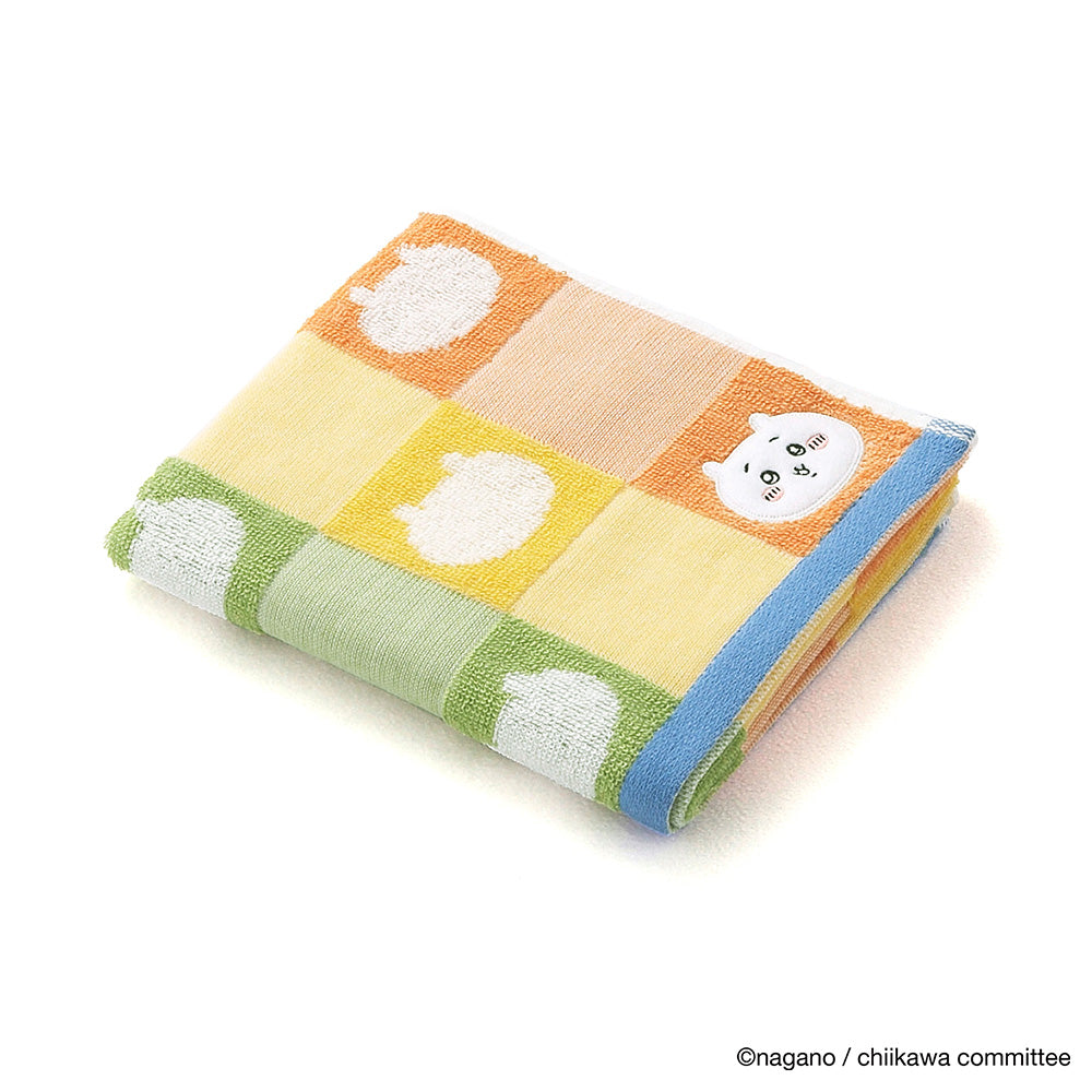 吉伊卡哇 面巾（圖案 橙色） ちいかわ フェイスタオル（パターン オレンジ）