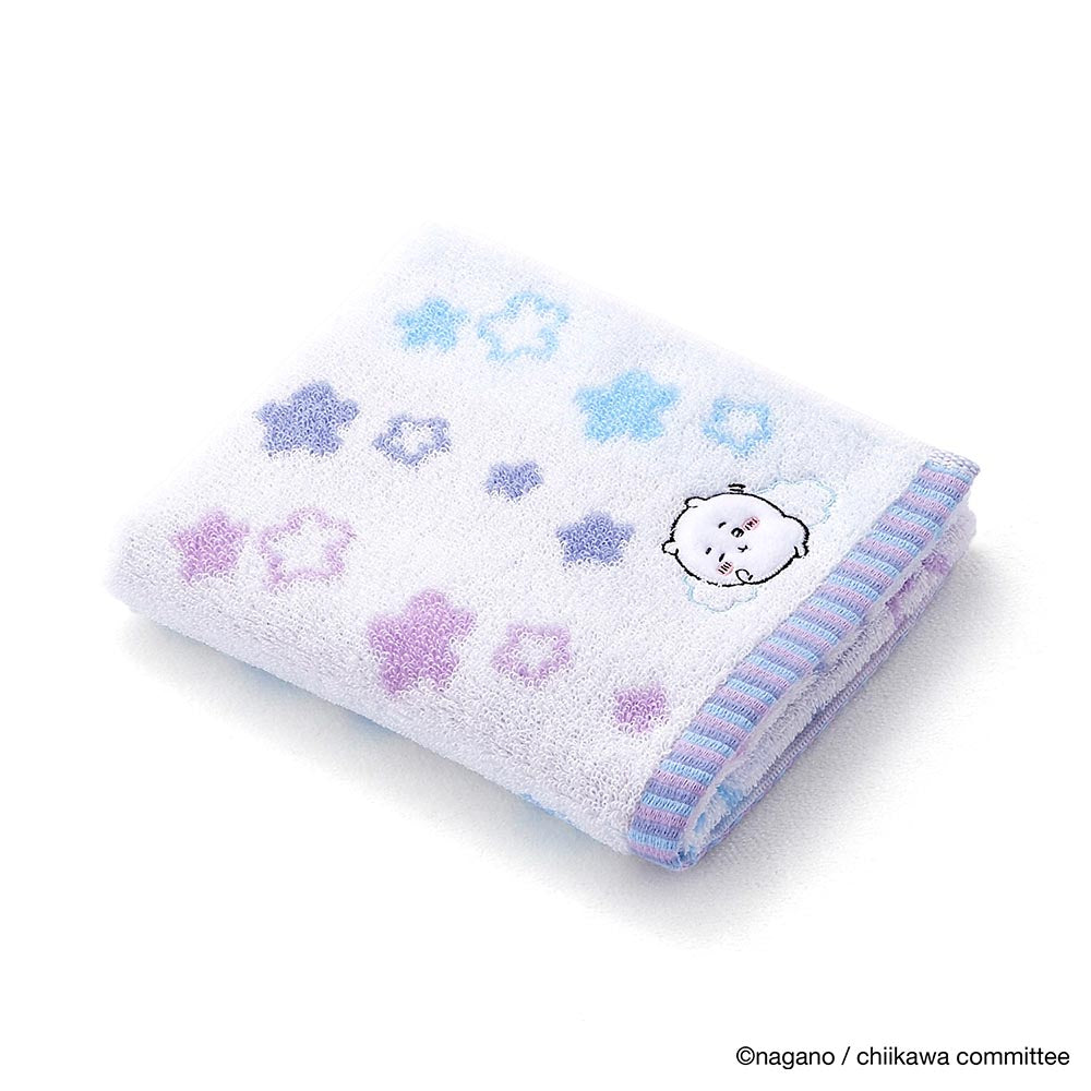 吉伊卡哇 面巾（流行明星 藍色） ちいかわ フェイスタオル（ポップスター ブルー）