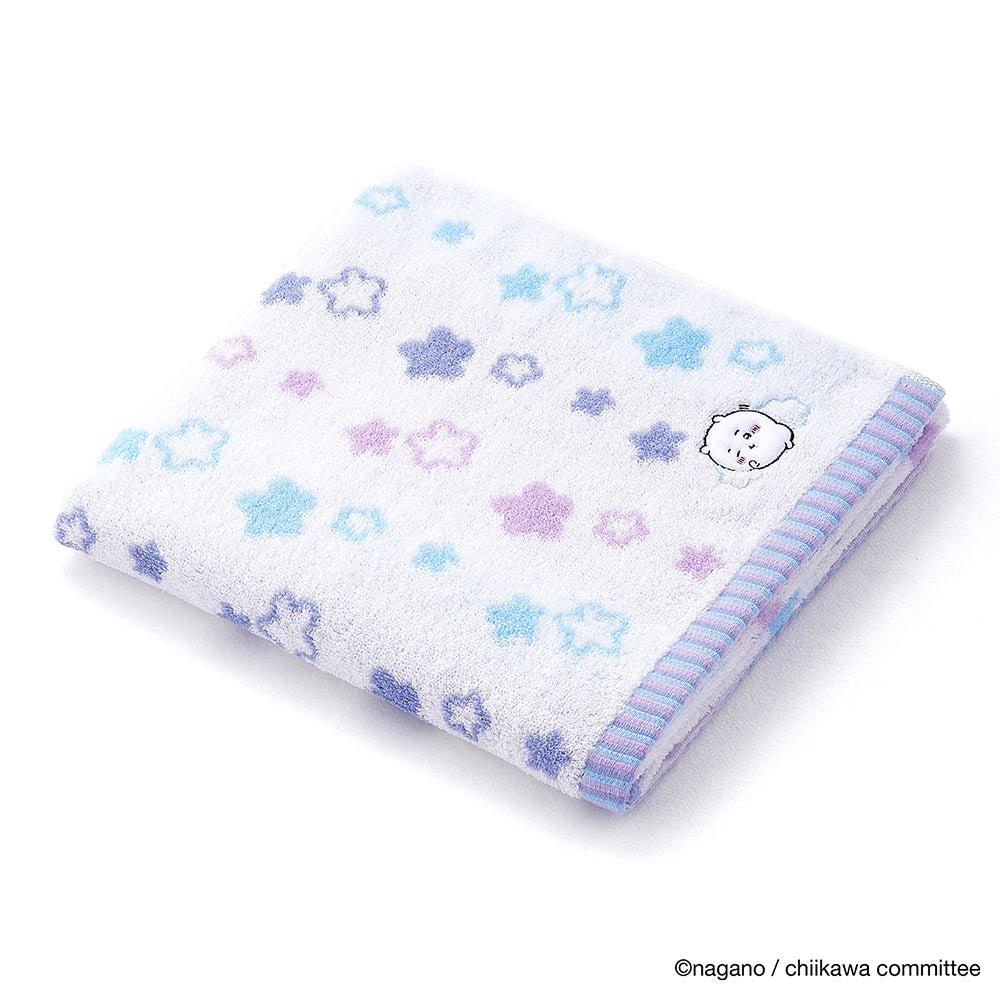 吉伊卡哇 浴巾（流行明星 藍色） ちいかわ バスタオル（ポップスター ブルー）