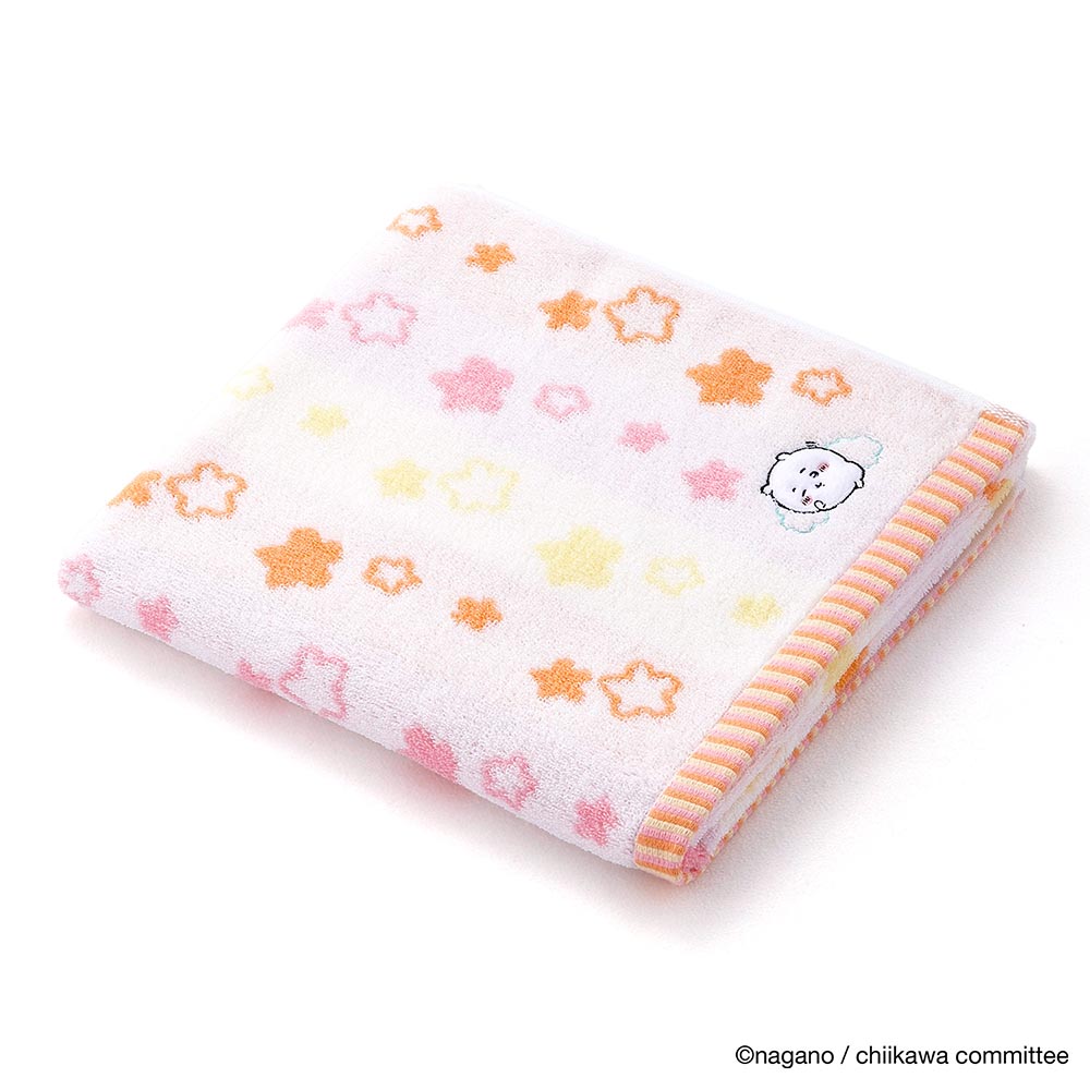 吉伊卡哇 浴巾（流行明星 橙色） ちいかわ バスタオル（ポップスター オレンジ）