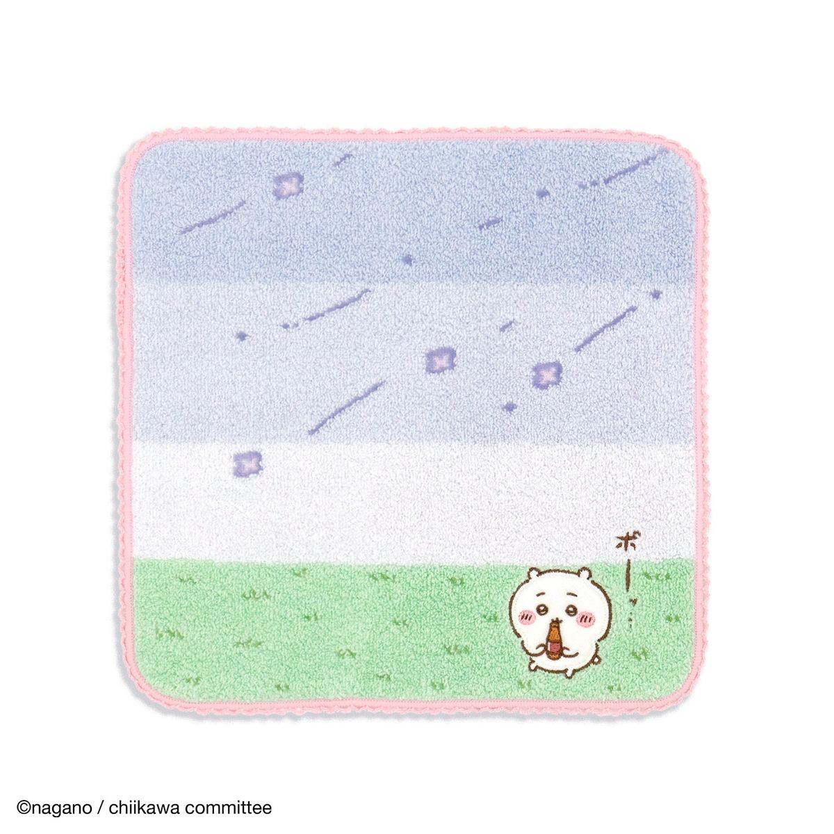 吉伊卡哇 毛巾手帕（微風 粉） ちいかわ タオルハンカチ（そよかぜ ピンク）