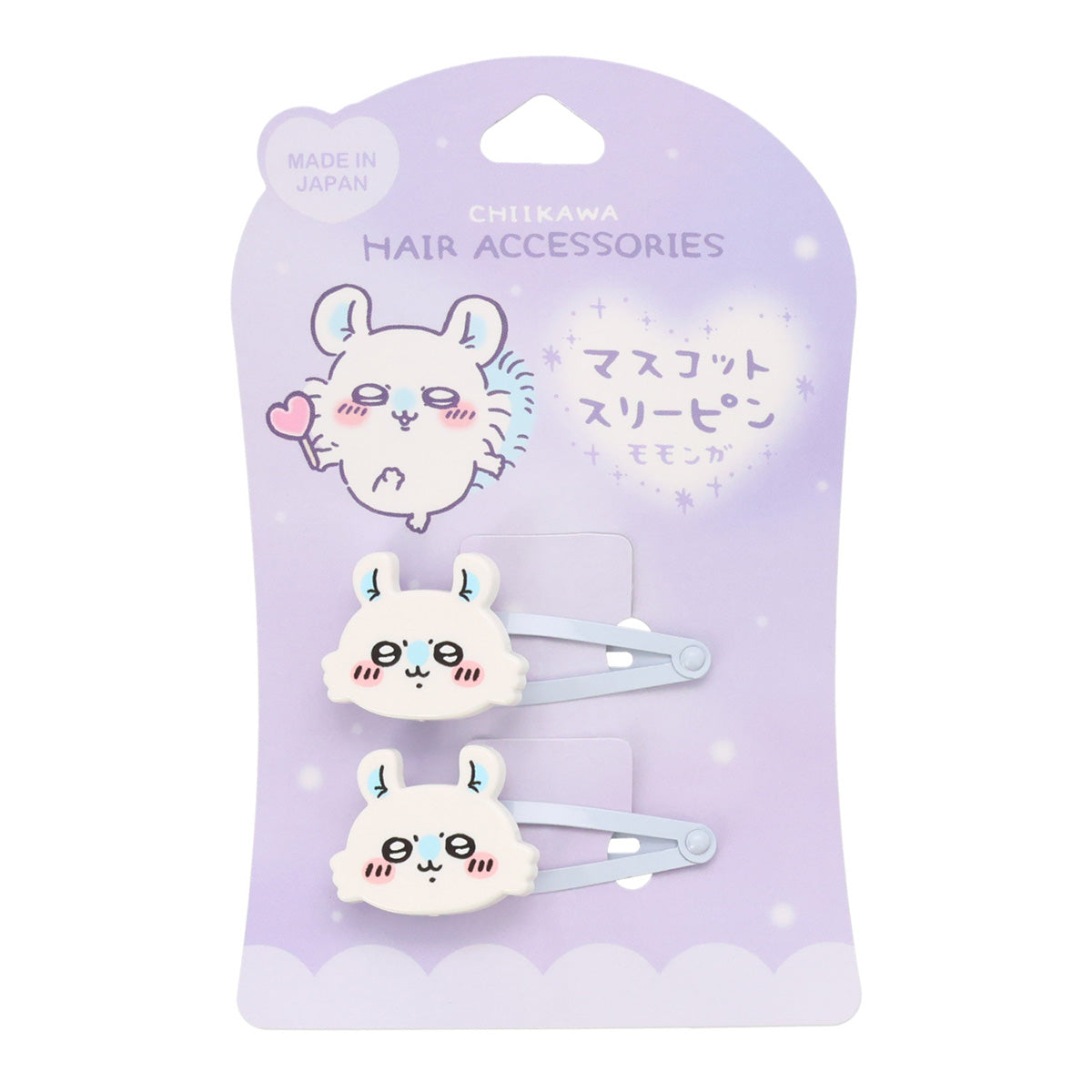 吉伊卡哇 吊飾髮夾2P（莫莫加） ちいかわ マスコットスリーピン2P（モモンガ）