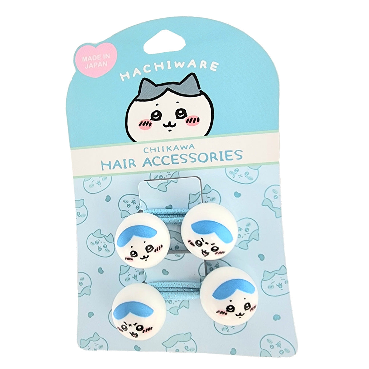 吉伊卡哇 鈴球髮圈2件組（小八貓） ちいかわ 鈴玉ヘアポニー2P（ハチワレ）