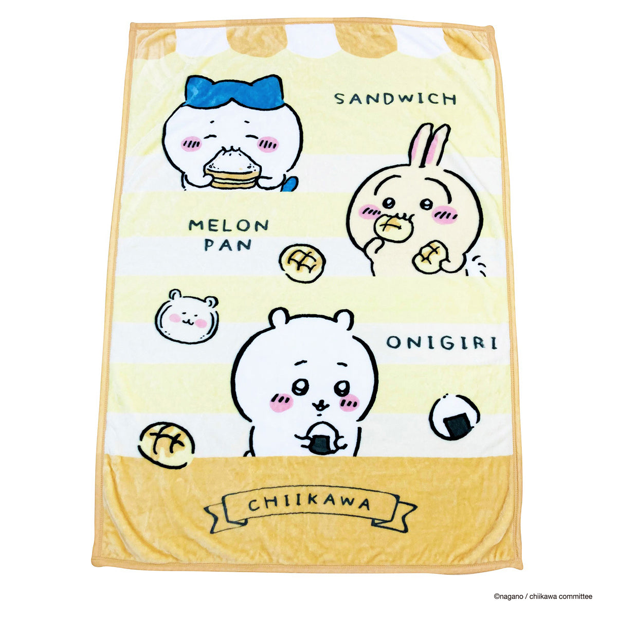 吉伊卡哇 青少年尺寸毛毯（飯團和麵包） ちいかわ ジュニアサイズ毛布（おにぎりとパン）