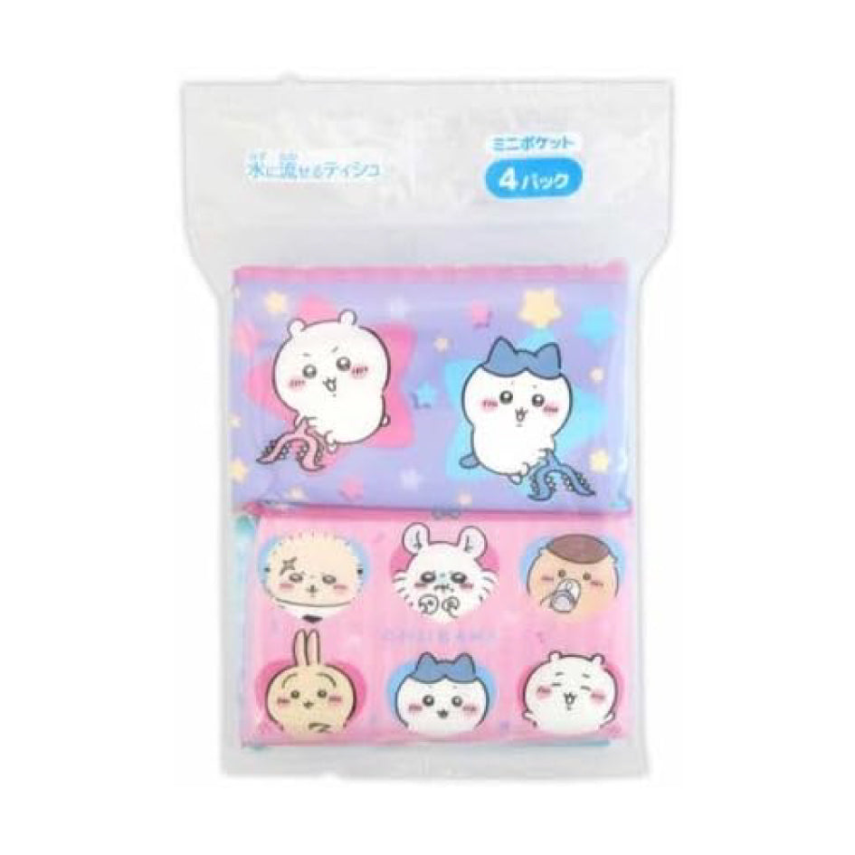 吉伊卡哇 迷你口袋紙巾 4包 ちいかわ ポケットティシュ ミニ4P