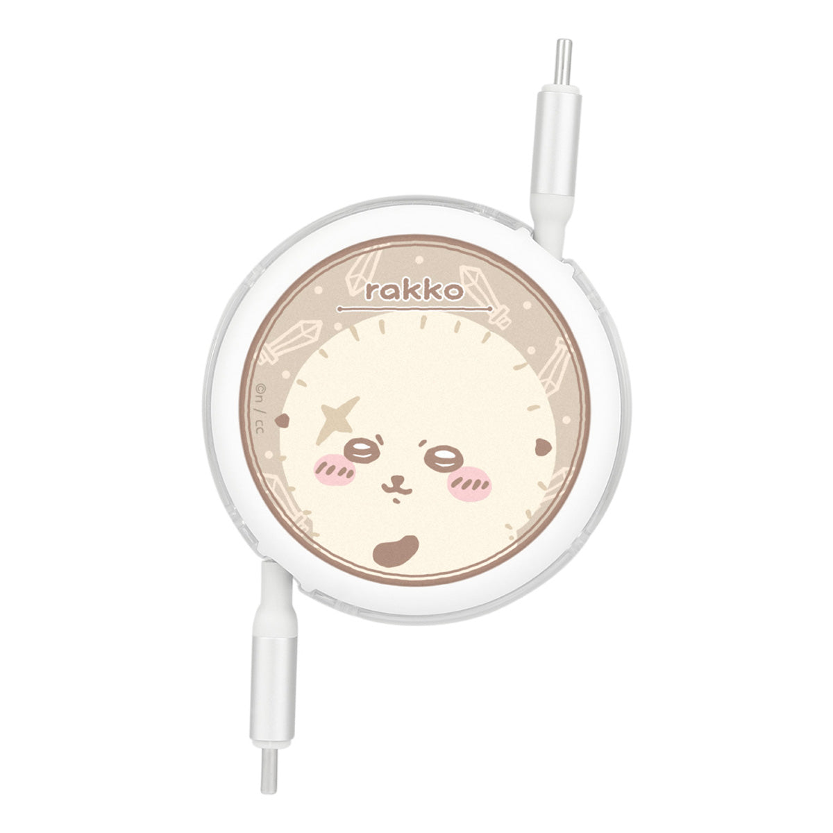 吉伊卡哇 USB Type-C相容 同步&充電卷線電纜（海獺） ちいかわ PD60W対応 USB2.0リール式Type-Cケーブル（ラッコ）