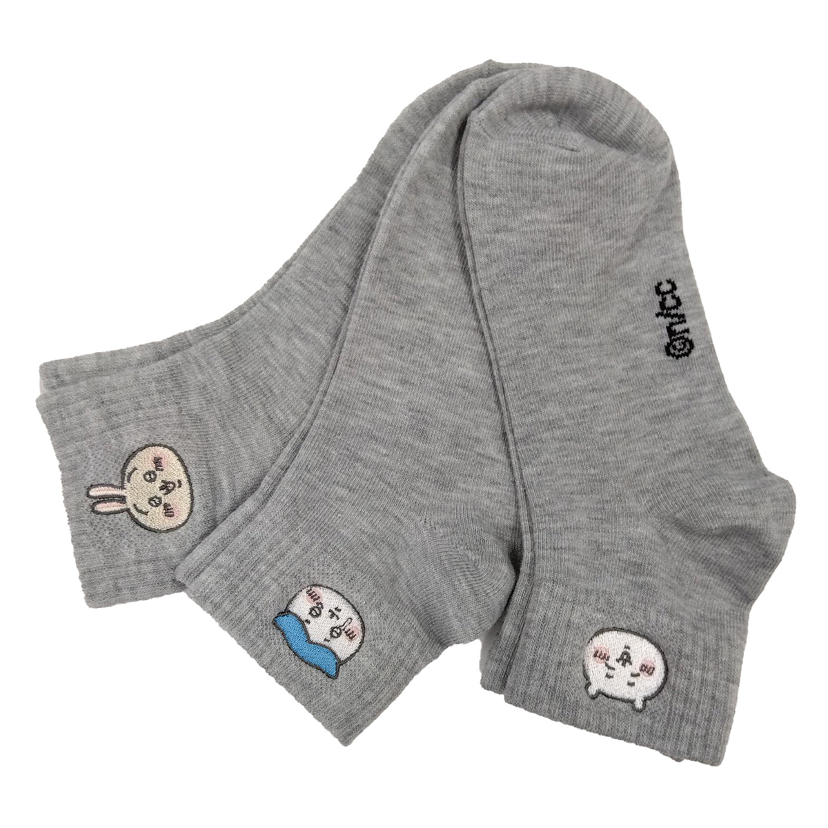 吉伊卡哇 單點刺繡襪 3件套（灰色） 女款 ちいかわ ワンポイント刺繍ソックス 3Pセット（グレー） レディース用