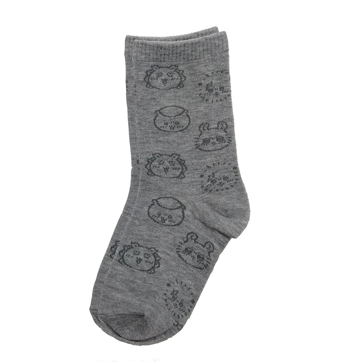 吉伊卡哇 中筒襪（次要角色臉部總圖案）兒童款 ちいかわ クルーソックス（サブ顔総柄） キッズ用