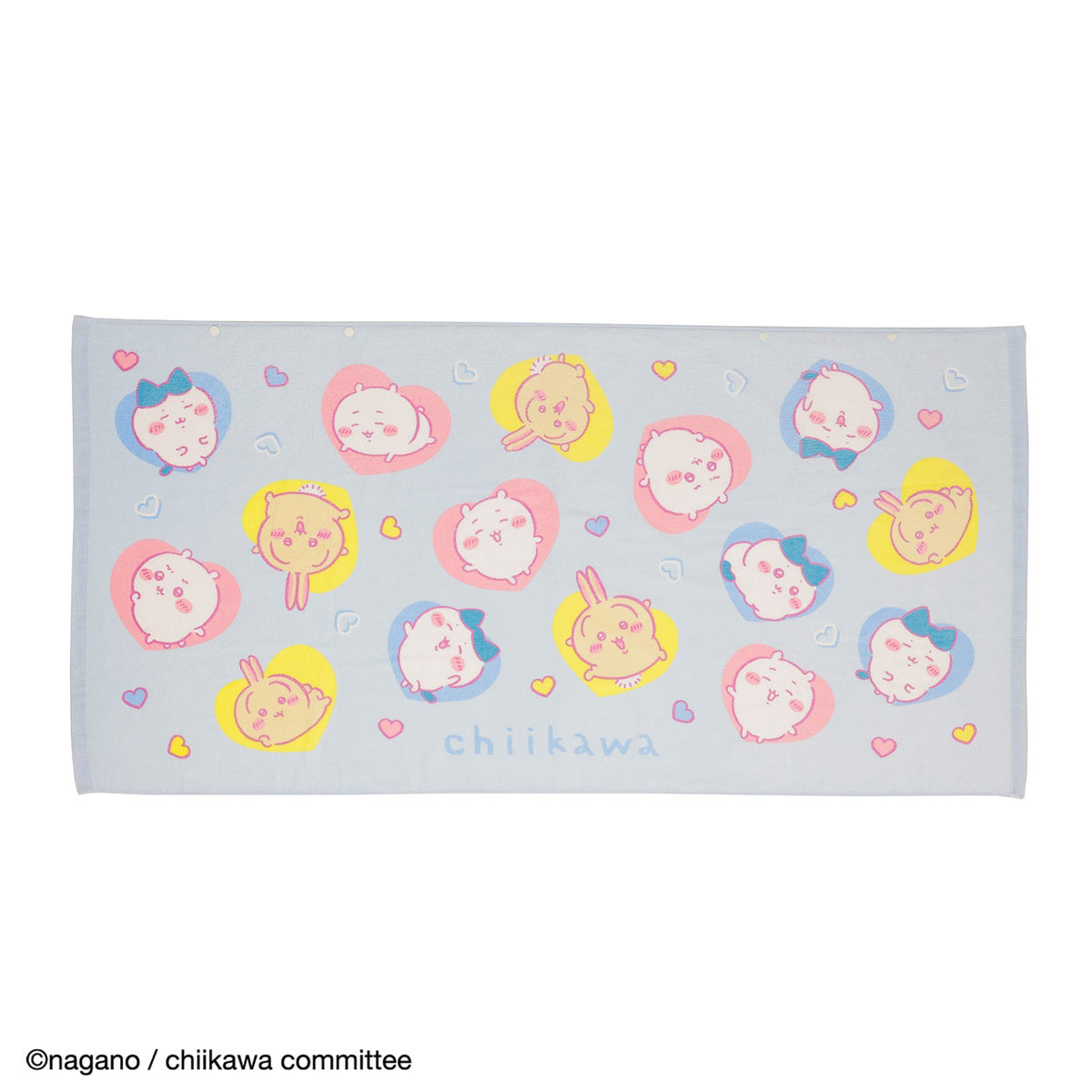 吉伊卡哇 圓滾滾可愛臉 大號鈕扣浴巾 ちいかわ ころころキュートフェイス ボタン付き大判バスタオル