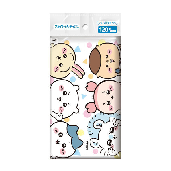 吉伊卡哇 軟包面巾紙 120W ちいかわ フェイシャルソフトパックティシュ120W
