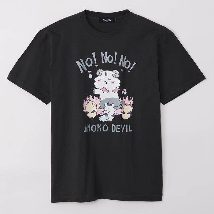 吉伊卡哇 天使?惡魔 T恤（那個孩子惡魔 墨色） ちいかわ てんし♡あくま Tシャツ（ANOKO DEVILS スミ）
