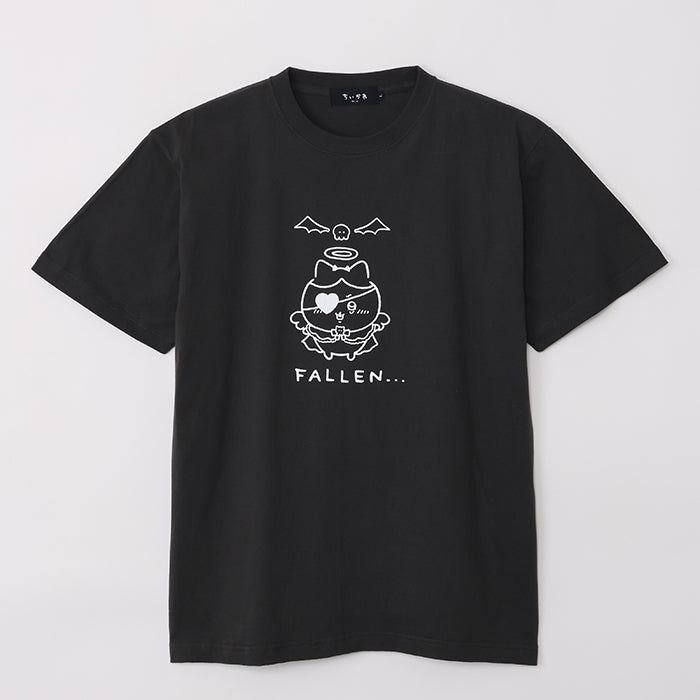 吉伊卡哇 天使?惡魔 T恤（墮天使小八貓 墨色） ちいかわ てんし♡あくま Tシャツ（堕天使なハチワレ スミ）
