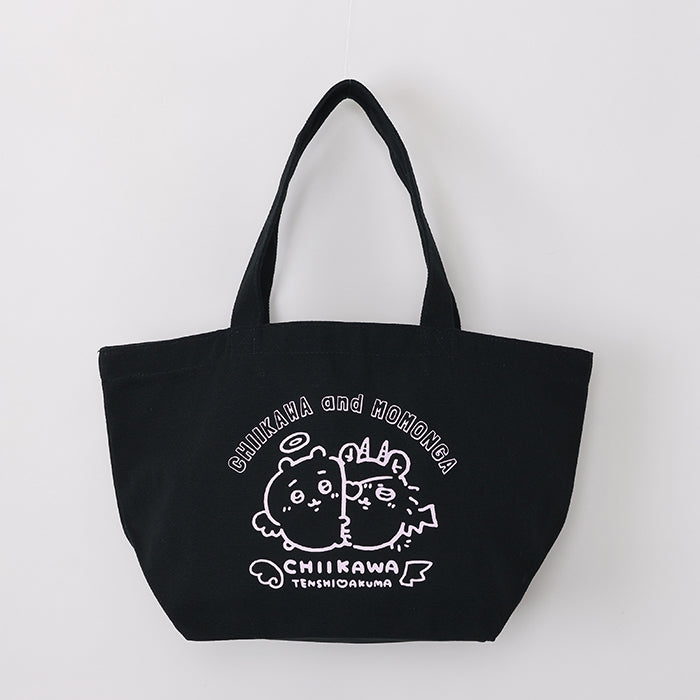 吉伊卡哇 天使?惡魔 午餐手提袋（吉伊卡哇＆莫莫加 黑色） ちいかわ てんし♡あくま ランチトートバッグ（ちいかわ＆モモンガ ブラック）
