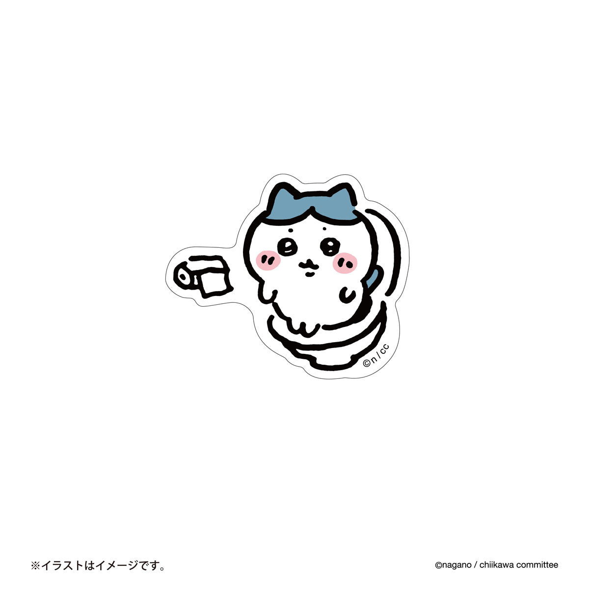 吉伊卡哇 廁所系列  可貼在手機上的貼紙（小八貓） ちいかわ トイレットなスマホに貼れるサイズのステッカー（ハチワレ）