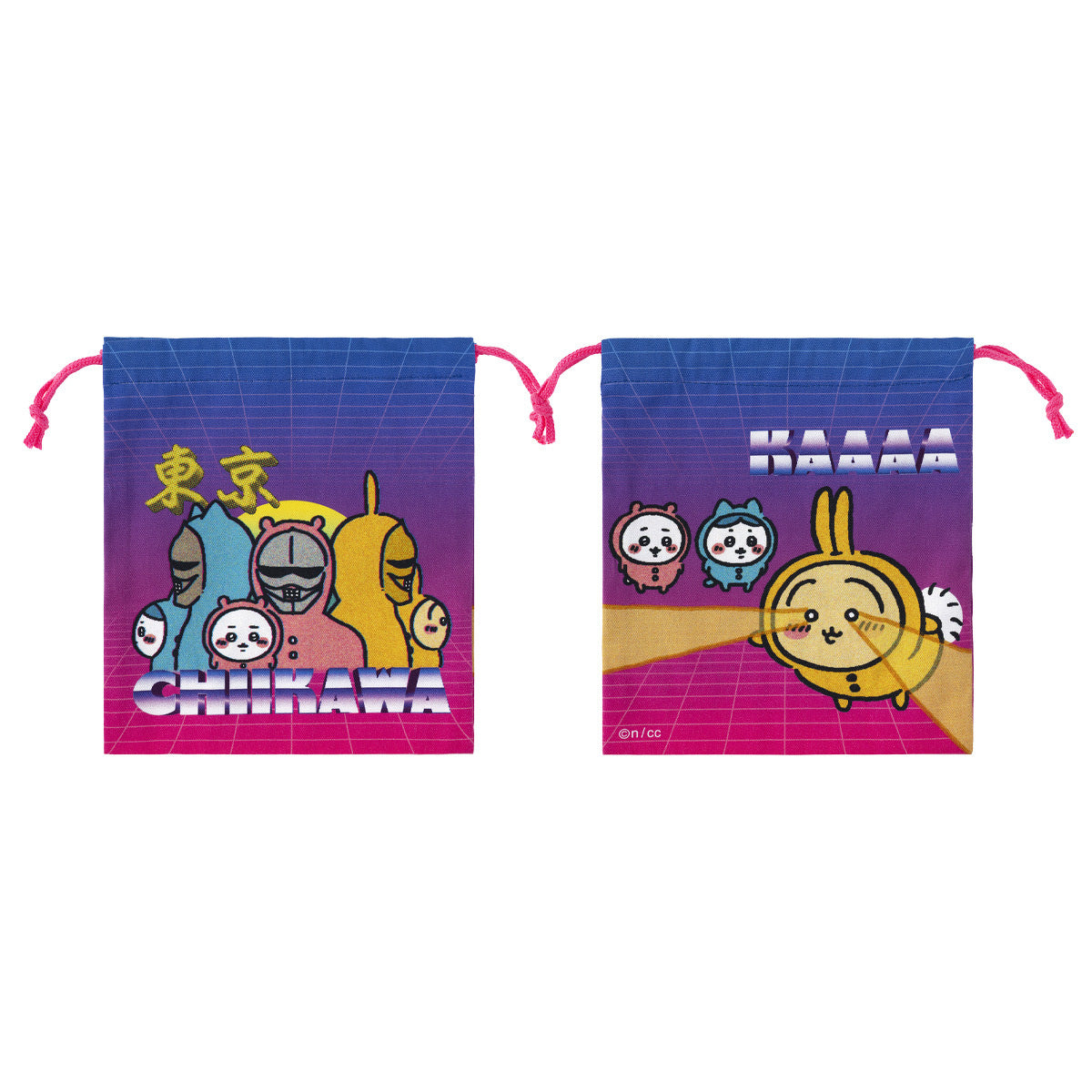 吉伊卡哇 東京吉伊卡哇 尺寸適中的束口袋（睡衣） ちいかわ トーキョーちいかわ ほどよいサイズの巾着（パジャマ）