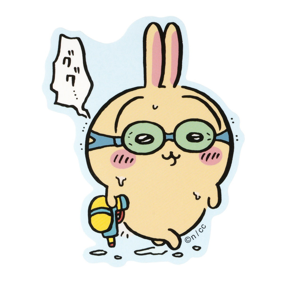 吉伊卡哇 貼紙（兔兔 護目鏡） ちいかわ スマホに貼れるサイズのステッカー（うさぎ ゴーグル）