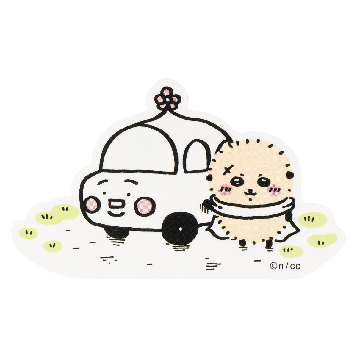 吉伊卡哇 貼紙（海獺和汽車） ちいかわ スマホに貼れるサイズのステッカー（ラッコとくるま）