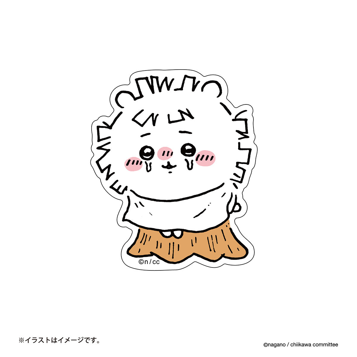 吉伊卡哇 可貼於手機的貼紙（亂髮的吉伊卡哇） ちいかわ スマホに貼れるサイズのステッカー（散切り頭のちいかわ）