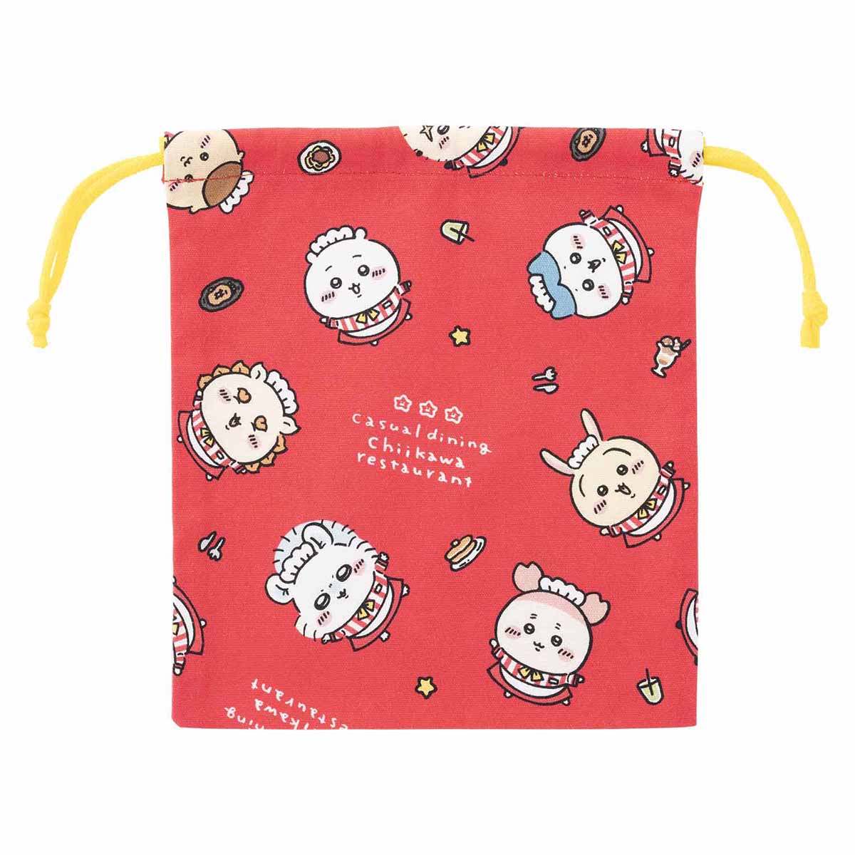 吉伊卡哇 吉伊卡哇餐廳 適中尺寸束口袋（集合） ちいかわ ちいかわレストラン ほどよいサイズの巾着（集合）
