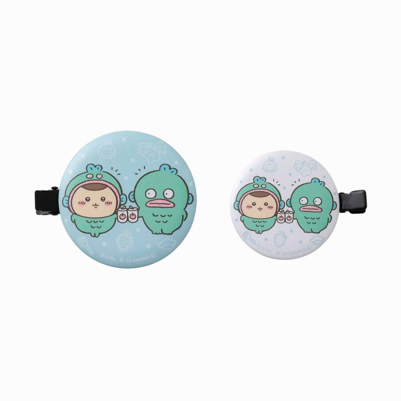 吉伊卡哇×三麗鷗角色 鐵夾前髮夾（栗子饅頭・半魚丼） ちいかわ×サンリオキャラクターズ カンカン前髪クリップ（くりまんじゅう・ハンギョドン）