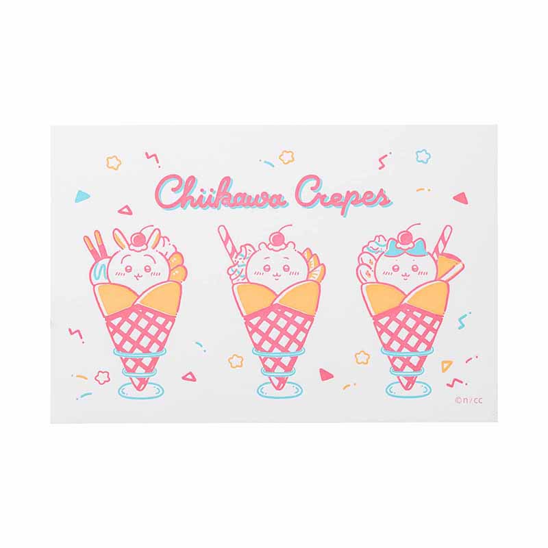 吉伊卡哇可麗餅 活字卡（變成可麗餅了） ちいかわクレープ 活版カード（クレープになっちゃった）