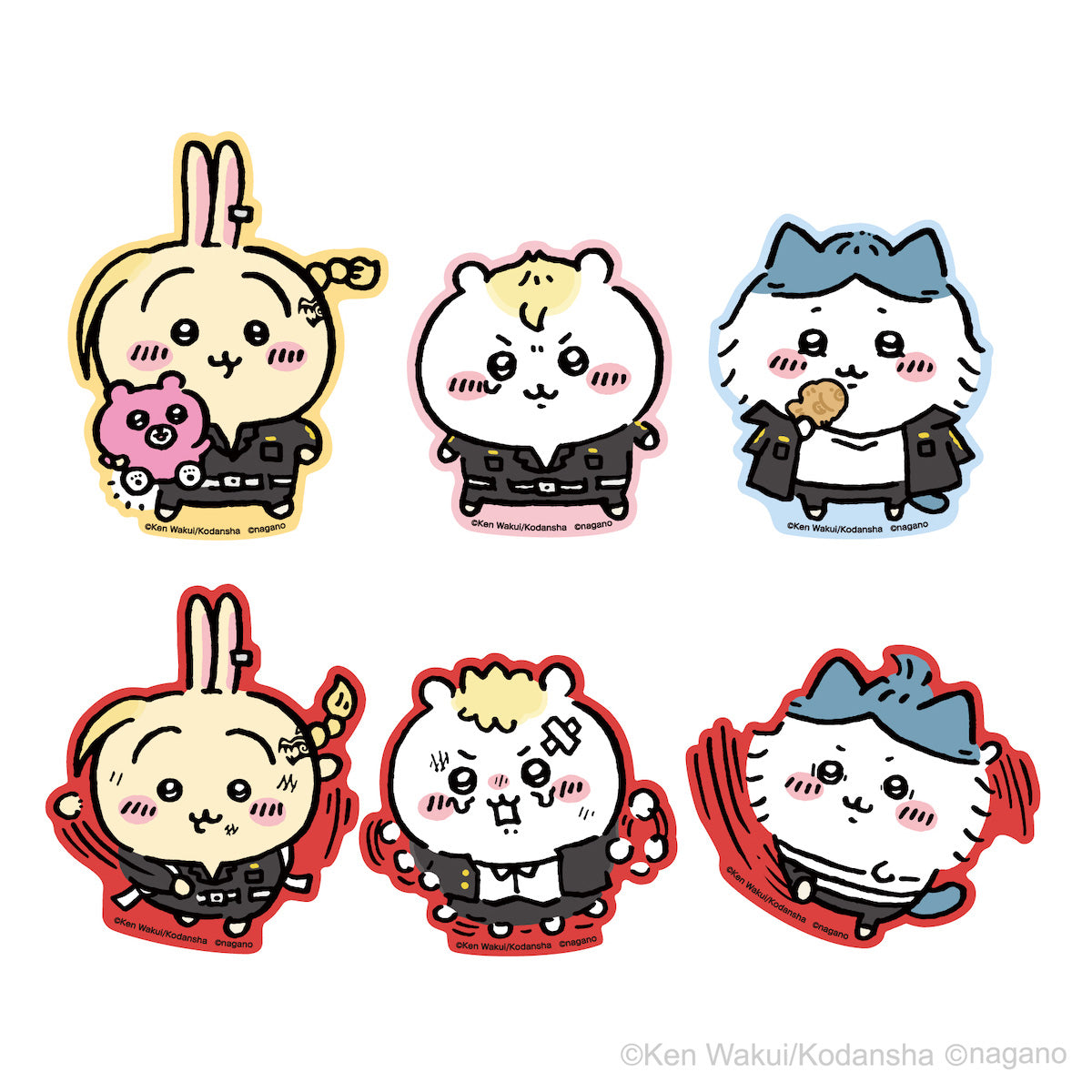 吉伊卡哇・東京卍復仇者合作 交易型 手機貼紙（全6種） ちいかわ・東京卍リベンジャーズコラボ トレーディング スマホに貼れるサイズのステッカー（全6種）