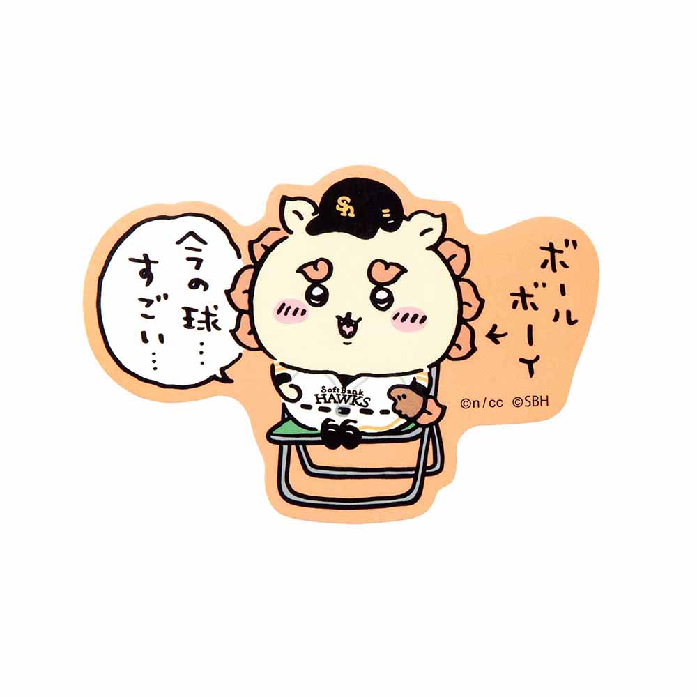 吉伊卡哇/鷹隊 可以貼在手機上的貼紙（風獅爺） ちいかわ/ホークス スマホに貼れるサイズのステッカー（シーサー）