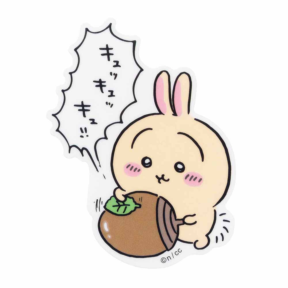 吉伊卡哇 可貼在手機上的透明貼紙（吱吱吱） ちいかわ スマホに貼れるサイズのクリアステッカー（キュッキュッキュ）
