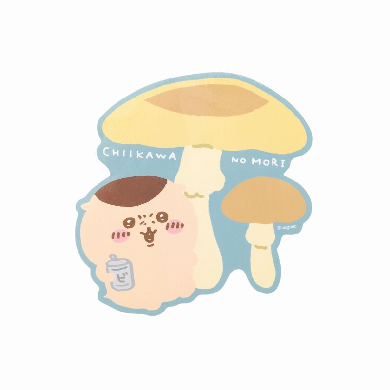 吉伊卡哇 輕鬆切割大貼紙（蘑菇栗子饅頭） ちいかわ ゆるカットビッグステッカー （きのこくりまんじゅう）