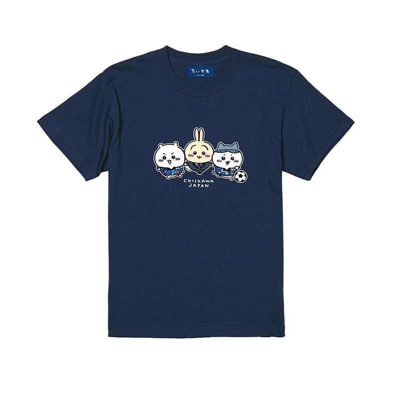 吉伊卡哇 T恤（集合） 足球日本代表版 ちいかわのTシャツ(集合) サッカー日本代表ver.