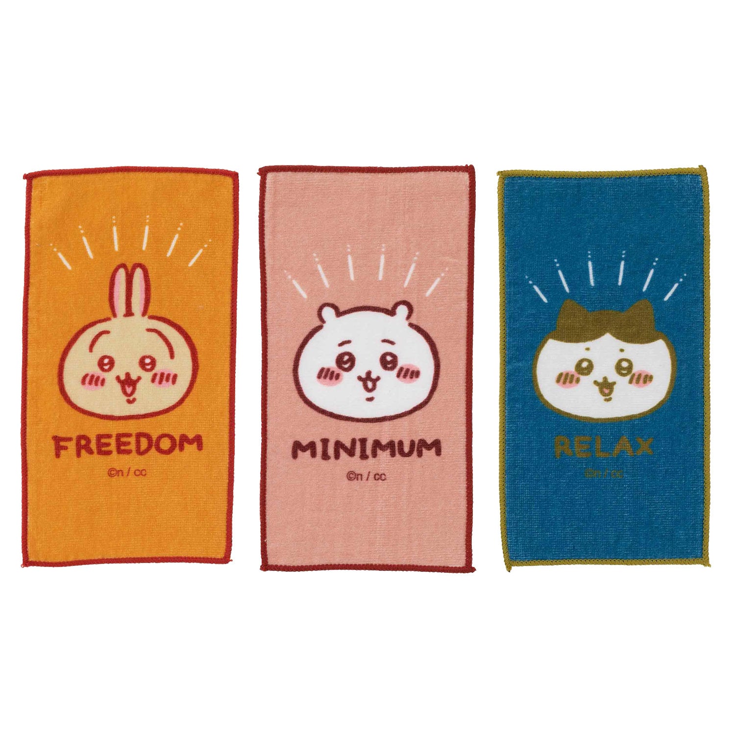 吉伊卡哇 露營GO! 3件套毛巾（鮮豔色）ちいかわ キャンプへGO! 3枚セットタオル（ビビッドカラー）