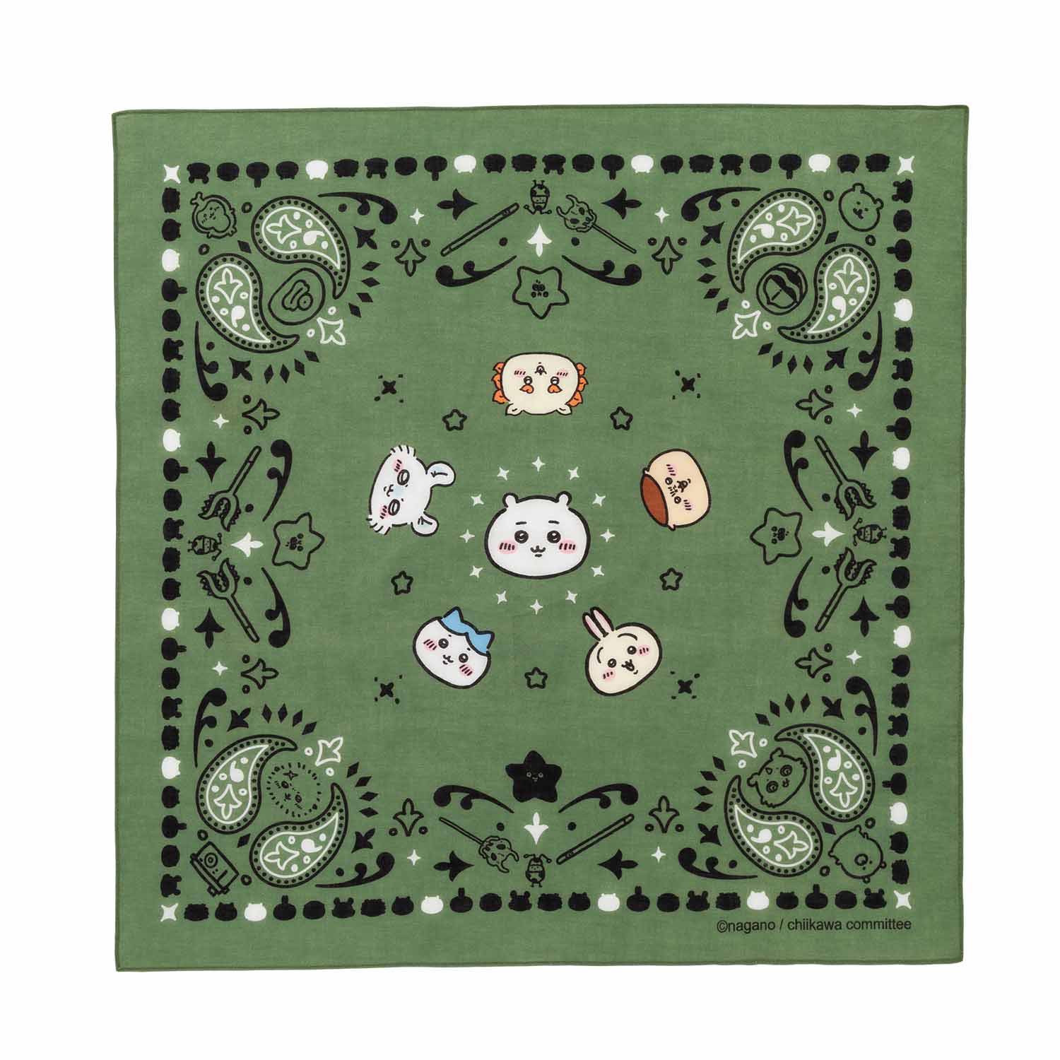 吉伊卡哇 露營GO! 頭巾（卡其色）ちいかわ キャンプへGO! バンダナ（カーキ）