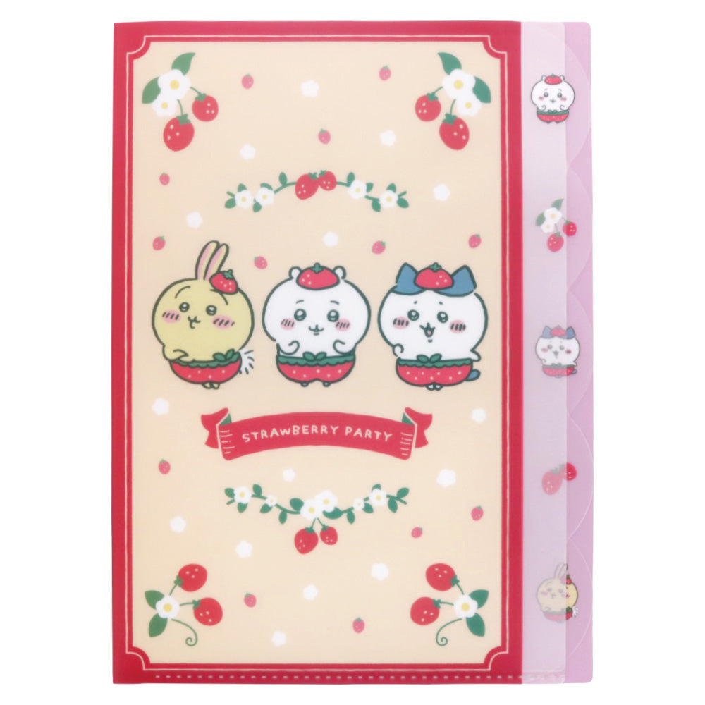 吉伊卡哇 剪裁透明文件夾5P（草莓褲子） ちいかわ ダイカットクリアファイル5P（いちごパンツ）
