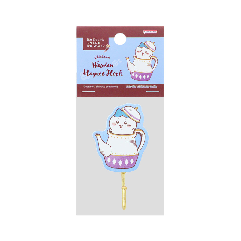 吉伊卡哇 木制磁鐵掛鉤（奇妙樂園小八貓） ちいかわ 木製マグネットフック（ワンダーランドハチワレ）