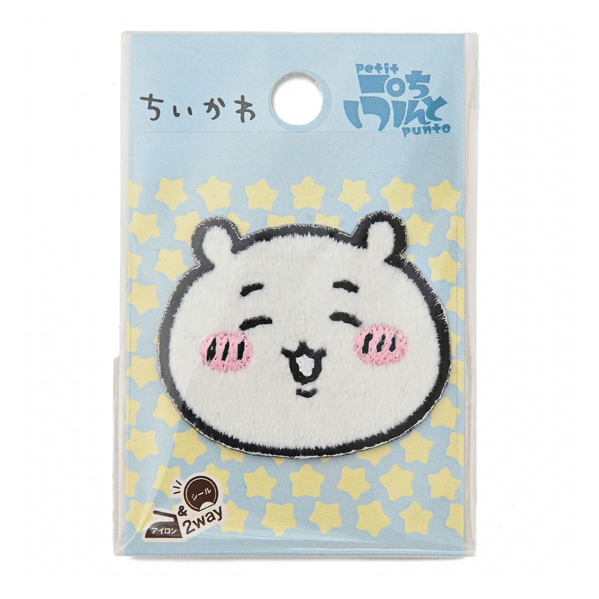 吉伊卡哇 刺繡毛絨布貼（吉伊卡哇臉） ちいかわ ししゅうボアワッペン（ちいかわフェイス）