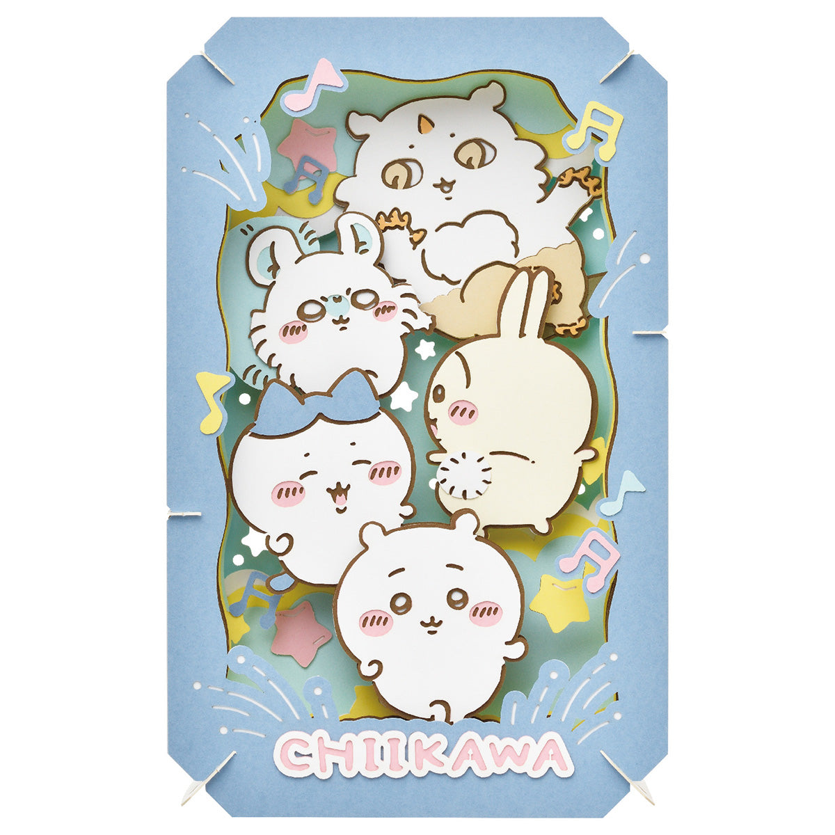 吉伊卡哇 紙雕（L大小）（PT-L48 大家一起跳舞） ちいかわ ペーパーシアター（Lサイズ）（PT-L48 みんなでダンス）