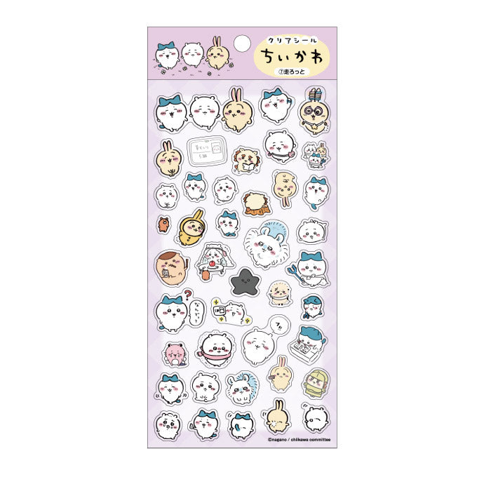 吉伊卡哇 透明貼紙（7）我們去跑 ちいかわ クリアシール（7）走ろっと
