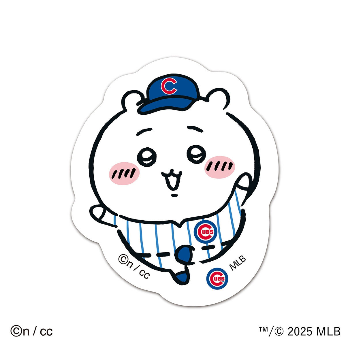 吉伊卡哇×MLB TOKYO SERIES 不規則貼紙 ④ 吉伊卡哇（小熊隊） ちいかわ×MLB TOKYO SERIES ダイカットステッカー④ちいかわ（カブス）