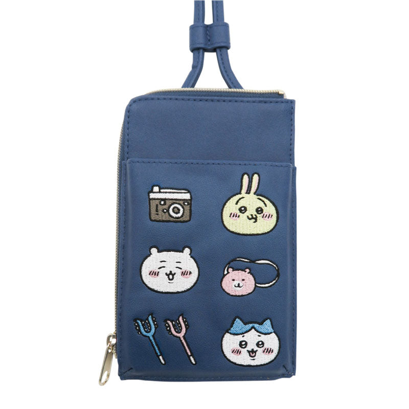 吉伊卡哇 手機肩背收納袋（海軍藍） ちいかわ スマホショルダーポーチ（NV）