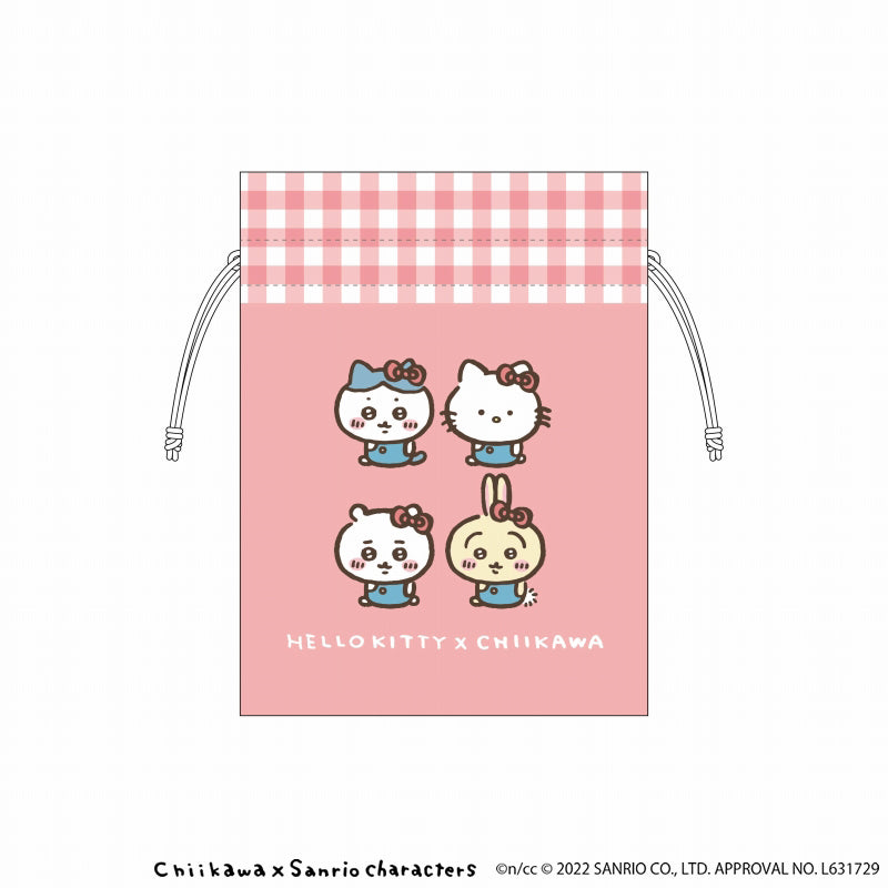 吉伊卡哇×三麗鷗角色 豆子布袋（HELLO KITTY×CHIIKAWA） ちいかわ×サンリオキャラクターズ 豆巾着（HELLO KITTY×CHIIKAWA）