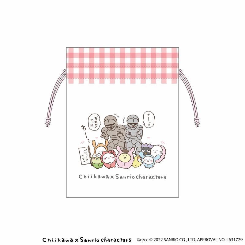 吉伊卡哇×三麗鷗角色 豆子布袋（睡衣聚會） ちいかわ×サンリオキャラクターズ 豆巾着（パジャマのつどい）