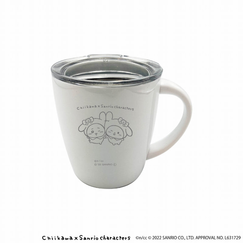 吉伊卡哇×三麗鷗角色 蓋子不鏽鋼馬克杯（美乐蒂吉伊卡哇） ちいかわ×サンリオキャラクターズ 蓋付きステンレスマグ（マイメロちいかわ）