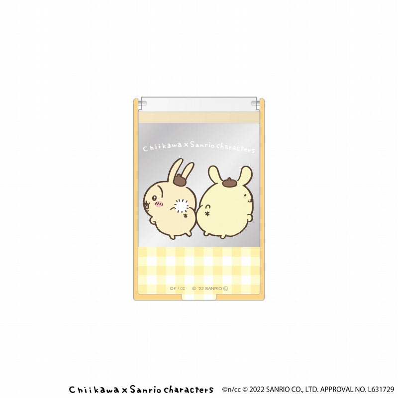 吉伊卡哇×三麗鷗角色 鏡子S（布丁狗兔子） ちいかわ×サンリオキャラクターズ ミラーS（ポムポムプリンうさぎ）
