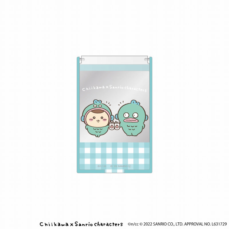 吉伊卡哇×三麗鷗角色 鏡子S（半魚丼栗子饅頭） ちいかわ×サンリオキャラクターズ ミラーS（ハンギョドンくりまんじゅう）